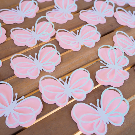 Pink & white butterfly forms (500pcs)