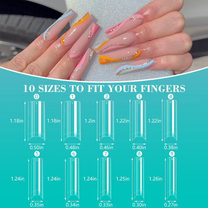 Nail Kingdom clear straight square tips #10