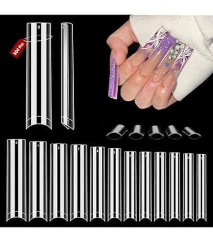 Nail Kingdom clear straight coffin tips #4