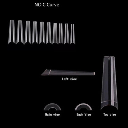Nail Kingdom clear straight coffin tips #7