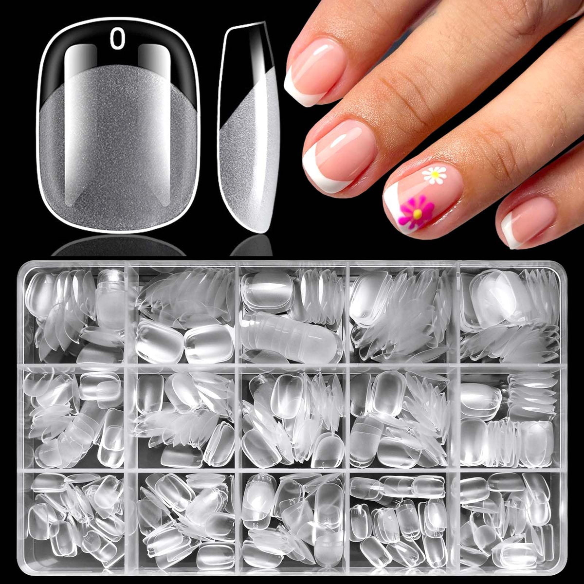 Nails 411 square clear tips #0