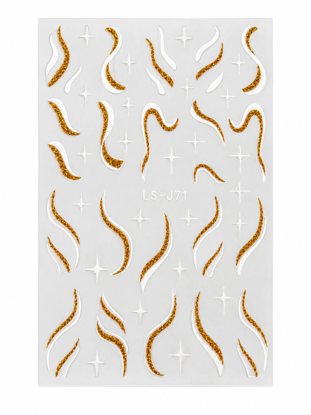 nail art stickers-white & gold