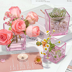 Pink Square Jar