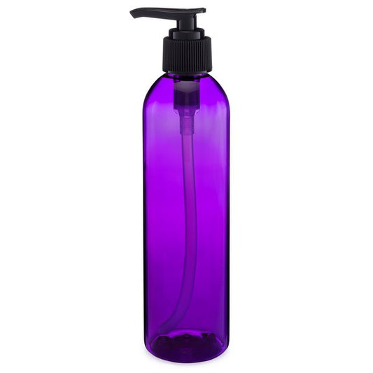 Purple pump bottle