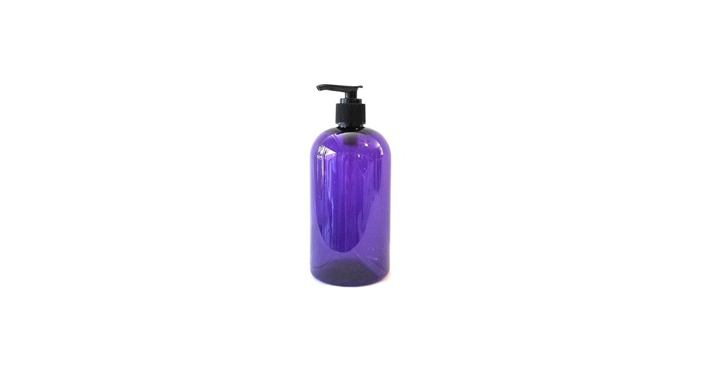 Purple pump bottle