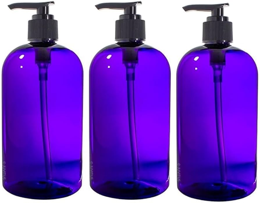Purple pump bottle