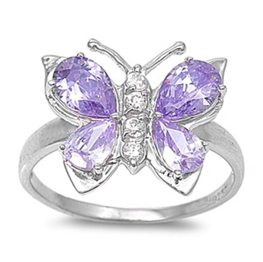 Purple butterfly ring
