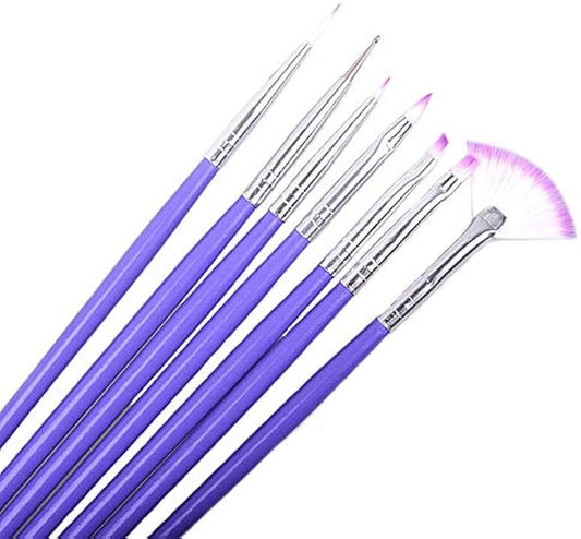 Purple manicure brush pack (12pcs)