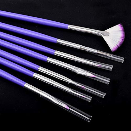 Purple manicure brush pack (12pcs)