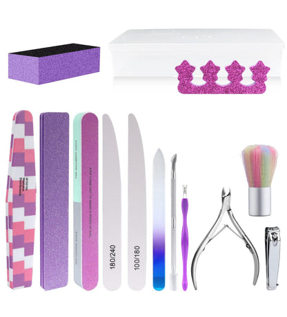 Purple manicure brush pack (12pcs)