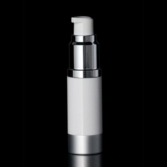 Silver pump bottle