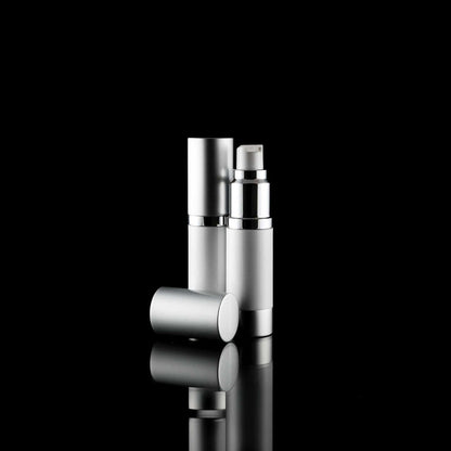 Silver pump bottle