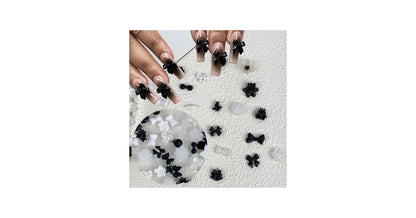 Small charms pack black flowers
