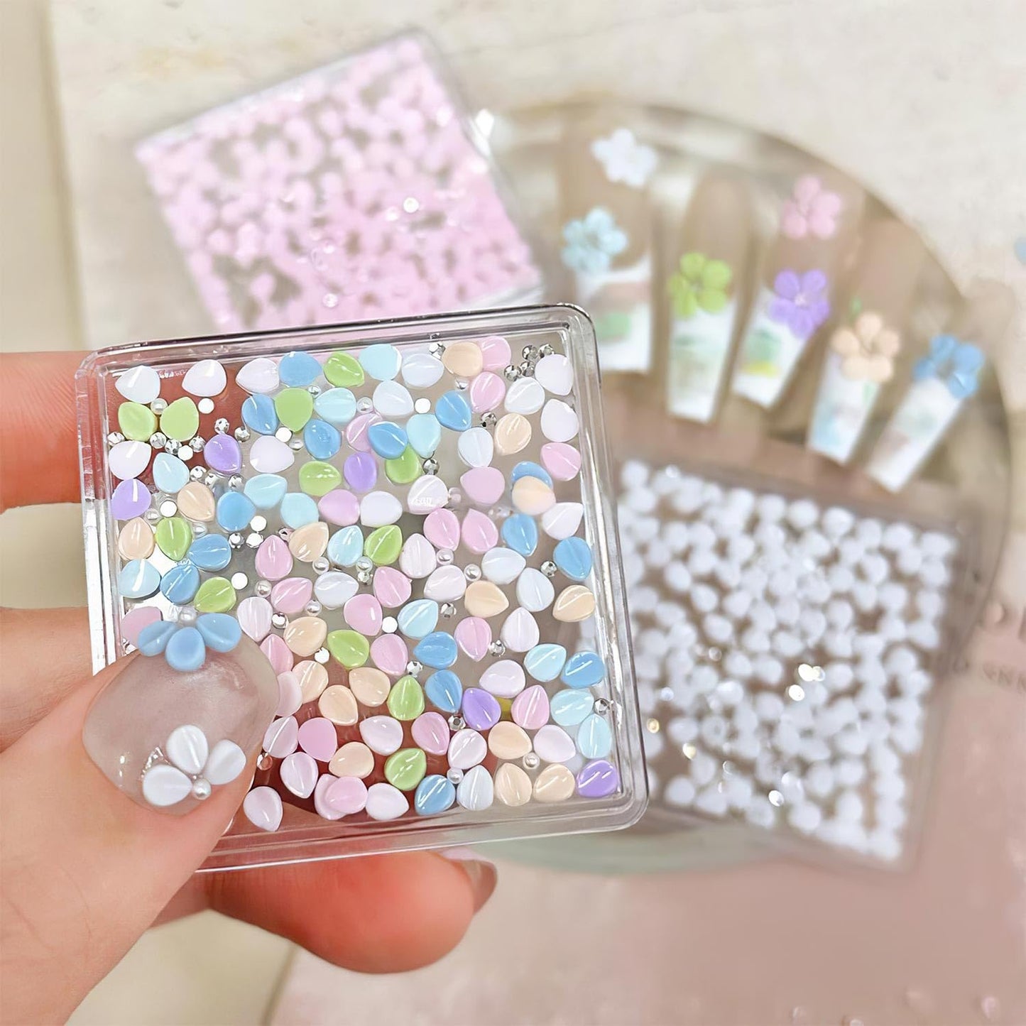 Small charms pack pink petals