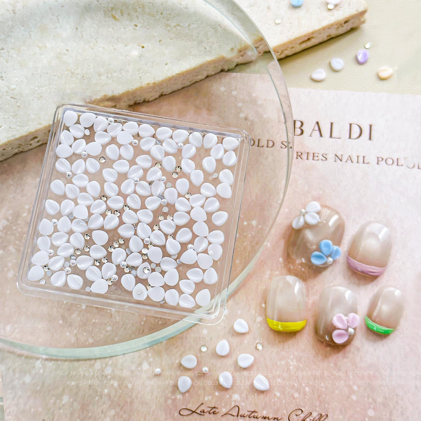 Small charms pack white petals