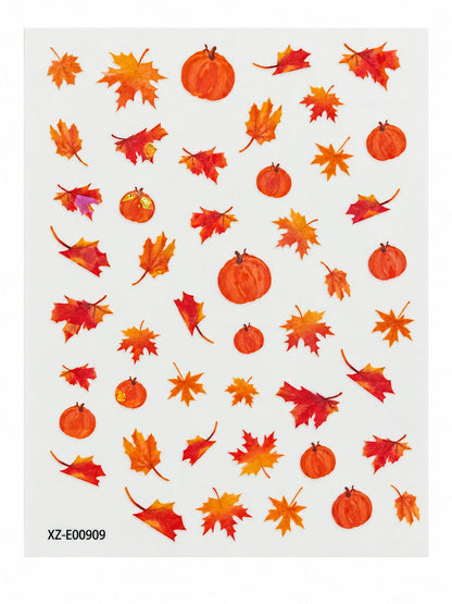 Fall stickers-nail art