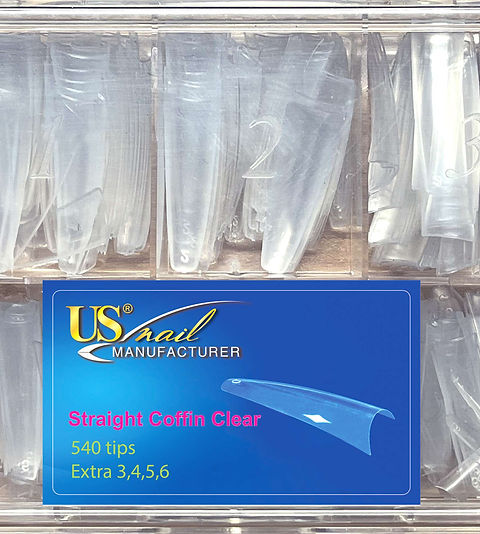 US Nails clear straight coffin tips #2