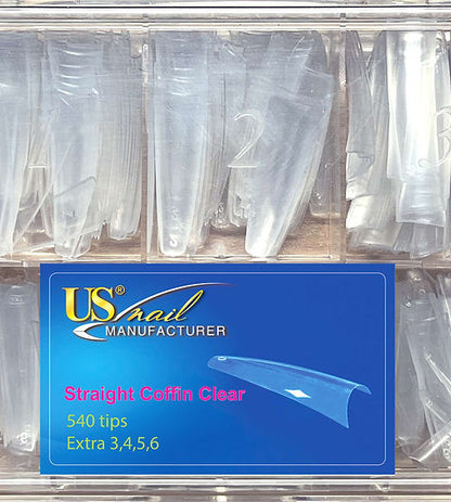 US Nails clear straight coffin tips #2