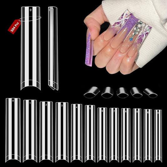 US Nails clear straight square long #3