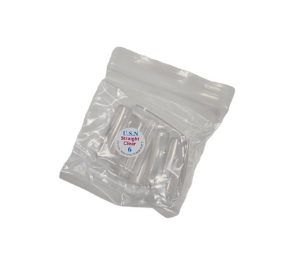 US Nails clear straight square long #6