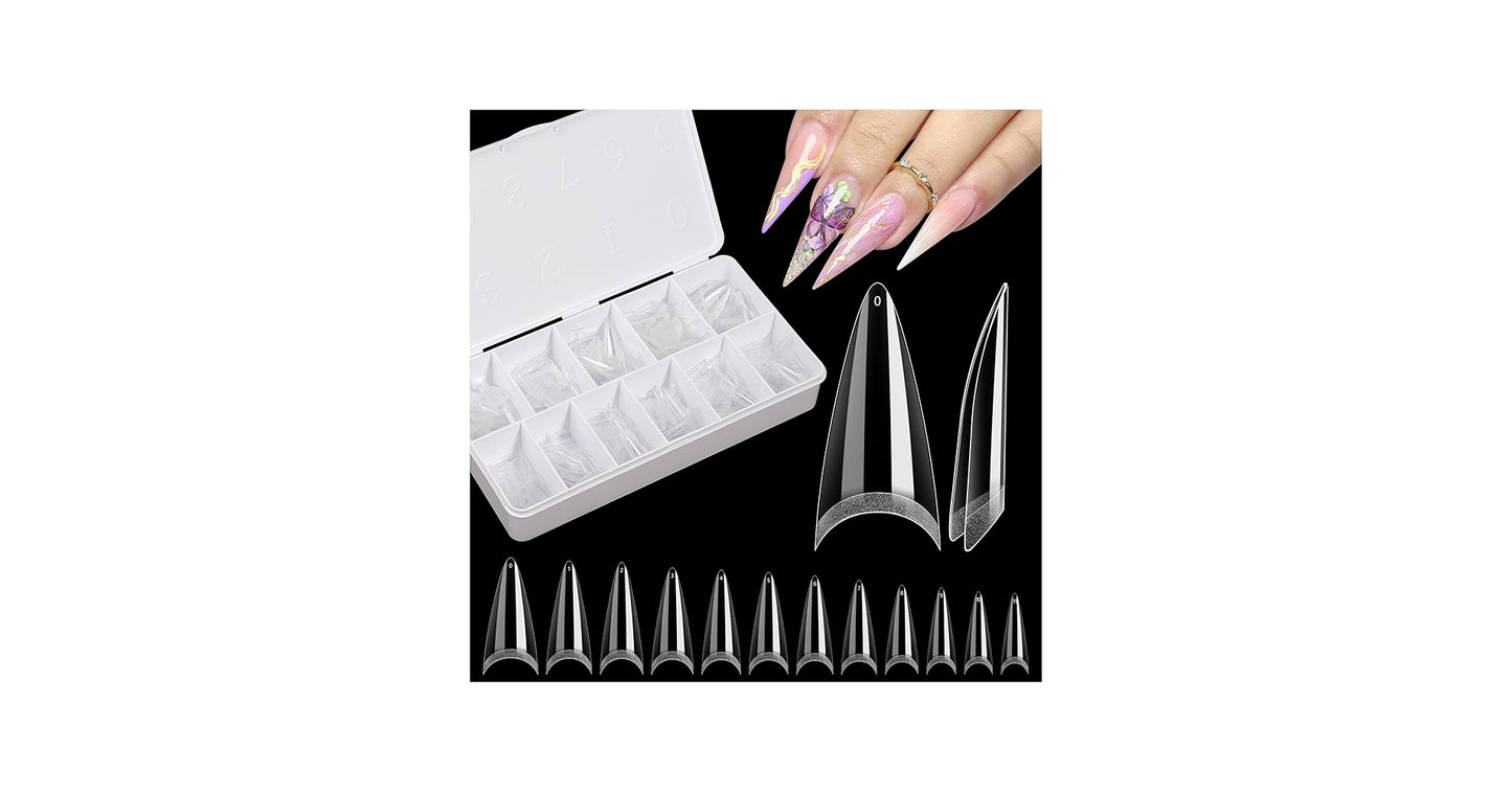 US Nails clear straight stiletto tips #7