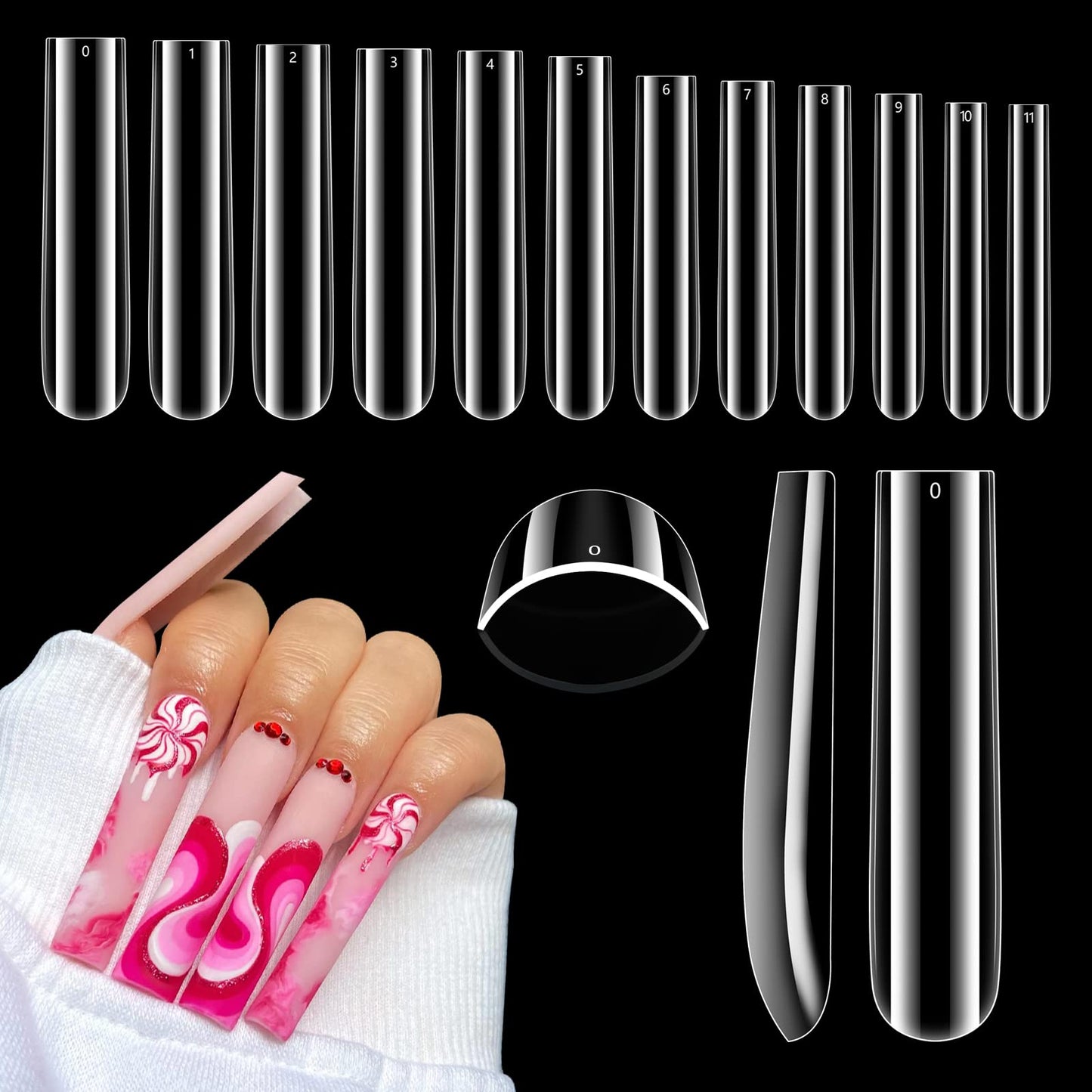 US Nails clear straight square tips #2