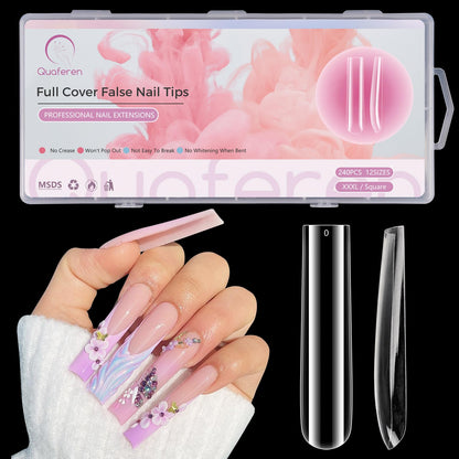 US Nails clear straight square tips #4