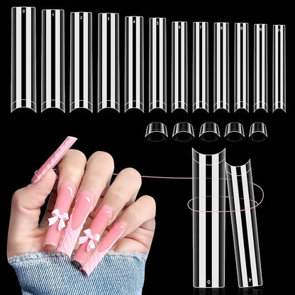 US- Nails clear straight square tips #6