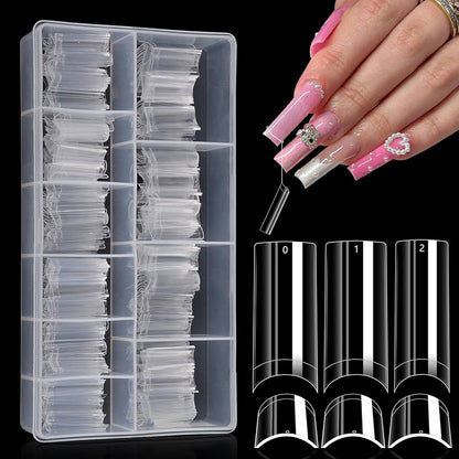 US Nails clear straight square tips #9