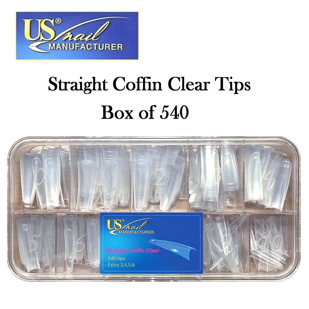 US Nails natural straight coffin tips #4