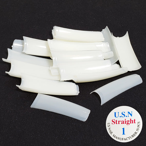 US Nails natural straight coffin tips #6