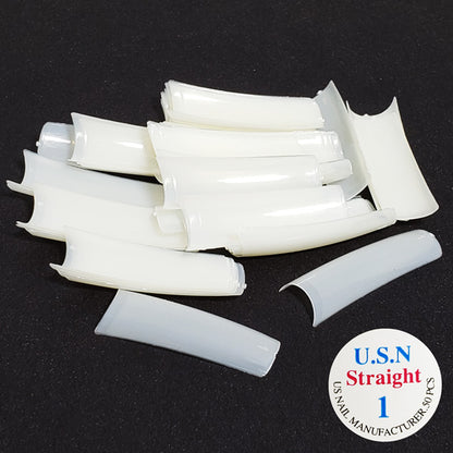 US Nails natural straight coffin tips #6