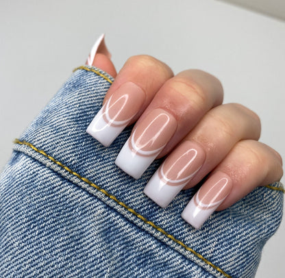 US Nails natural straight french tips #8