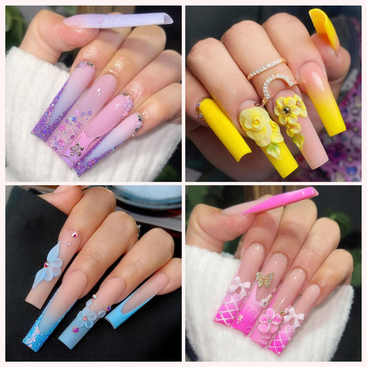 US Nails natural straight square long #0