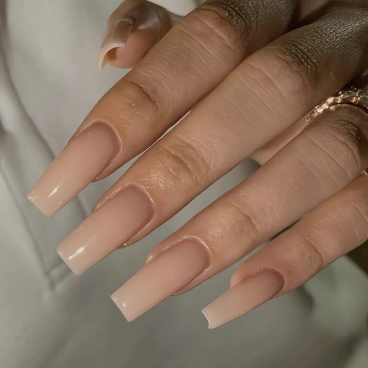 US Nails natural straight square long #2