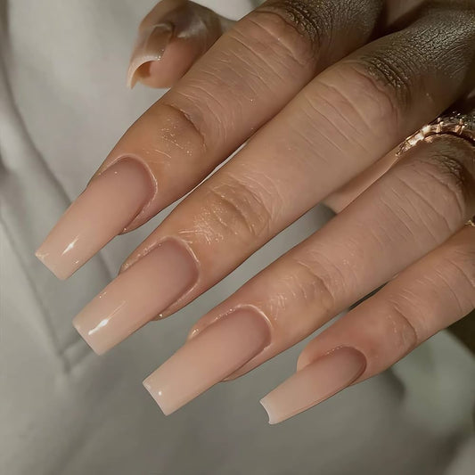 US Nails natural straight square long #6