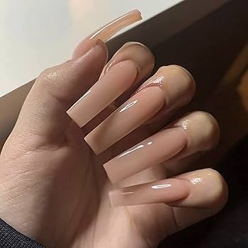 US Nails natural straight square long #7