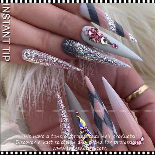 US Nails natural straight stiletto tips #2