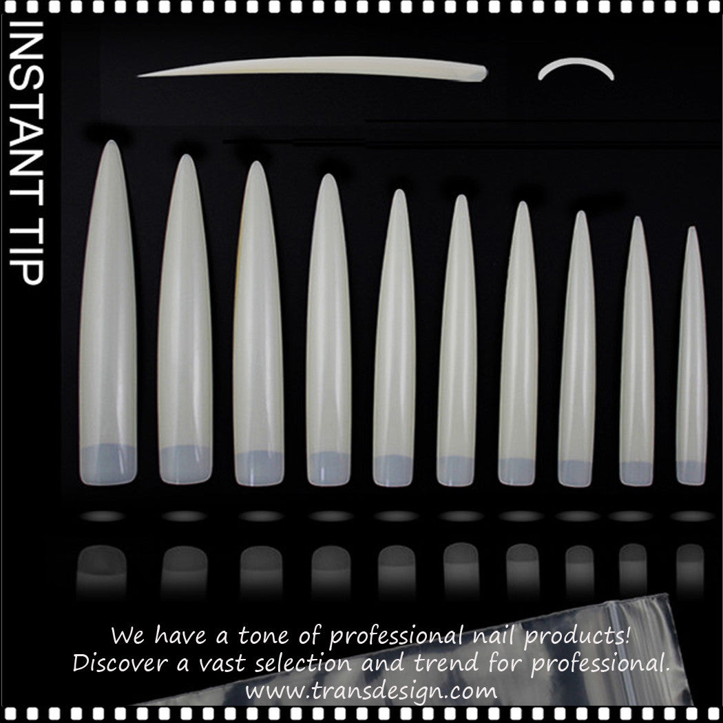 US Nails natural straight stiletto tips #6