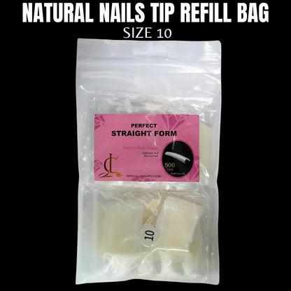 US Nails natural straight square tips #0