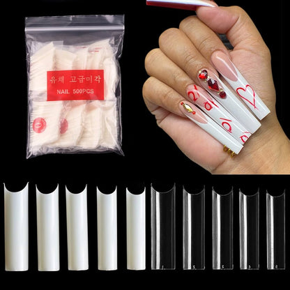 US Nails natural straight square tips #2