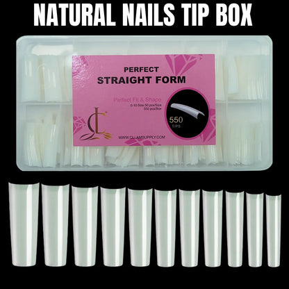 US Nails natural straight square tips #3