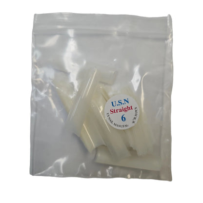 US Nails natural straight square tips #6
