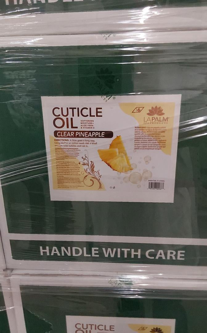 La Palm cuticle oil clear pineapple case (4gals)